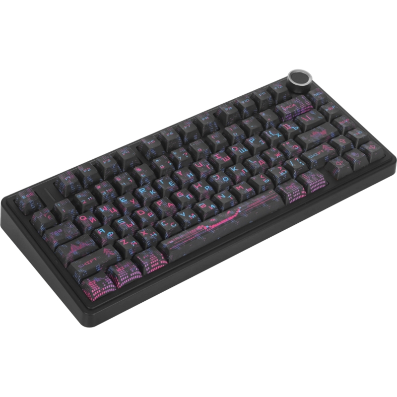 Клавиатура AULA F75 Neonight Cotton Candy, беспроводное подключение, чёрный, фото 2