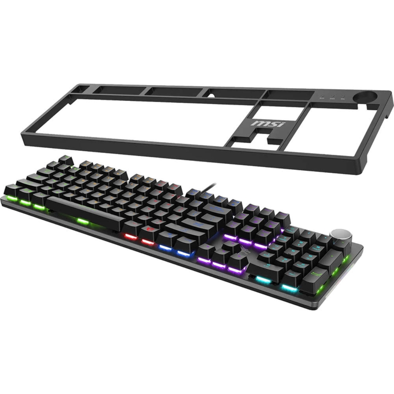 Клавиатура MSI FORGE GK320 RED RU, проводное подключение, USB-A, механические, чёрный, подсветка, фото 11