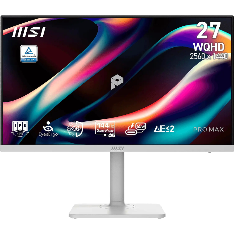 Монитор MSI PRO MAX 271QPHW E14, 27 дюймов, 2560x1440, 144 Гц, IPS, 300 кд/м², белый