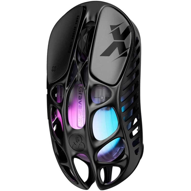 Мышь Gravastar Mercury X, USB-C, Bluetooth, радиоканал, 32000 dpi, чёрный, подсветка, фото 2