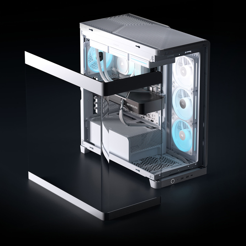 Корпус для ПК Corsair Frame 4500X LX-R RGB iCUE LINK, Midi Tower, белый, под ATX, E-ATX, mATX, Mini-ITX, фото 6