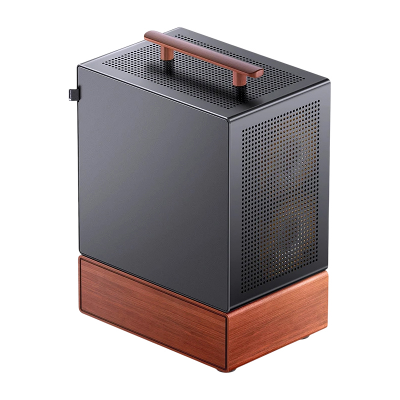 Корпус для ПК Jonsbo T7, Mini Tower, чёрный, под mATX, mITX, материал алюминий, дерево, сталь и др., фото 2