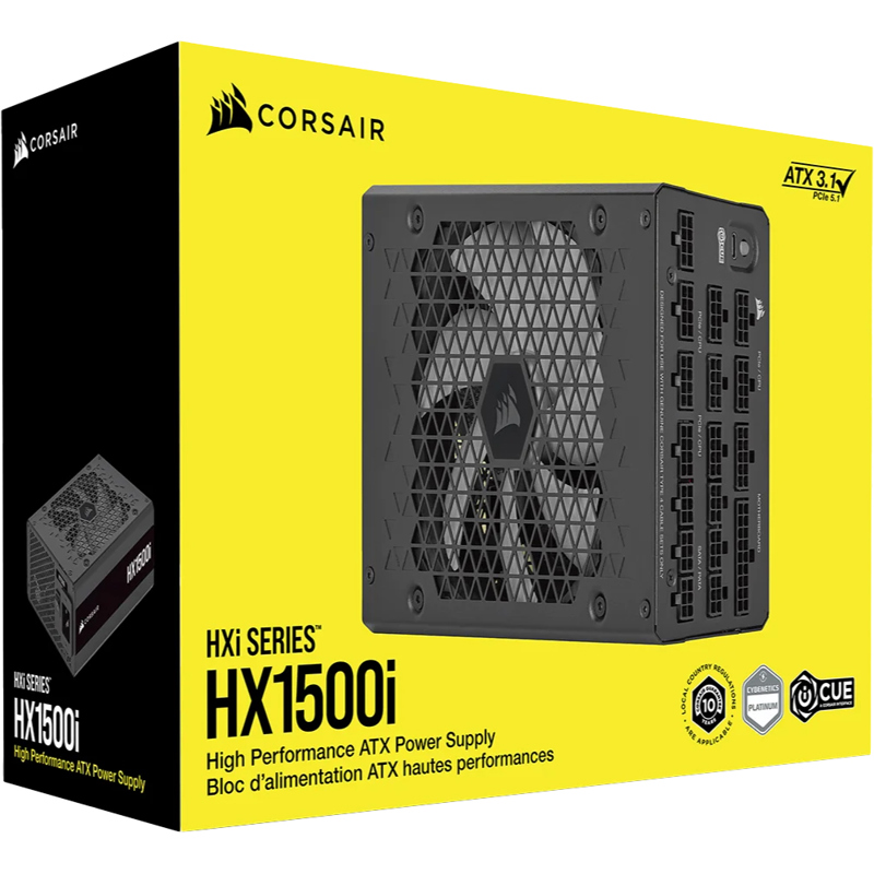 Блок питания Corsair HX1500i, 1500 Вт, 80 PLUS Platinum, ATX, активный PFC, вентилятор 140x140 мм, фото 8