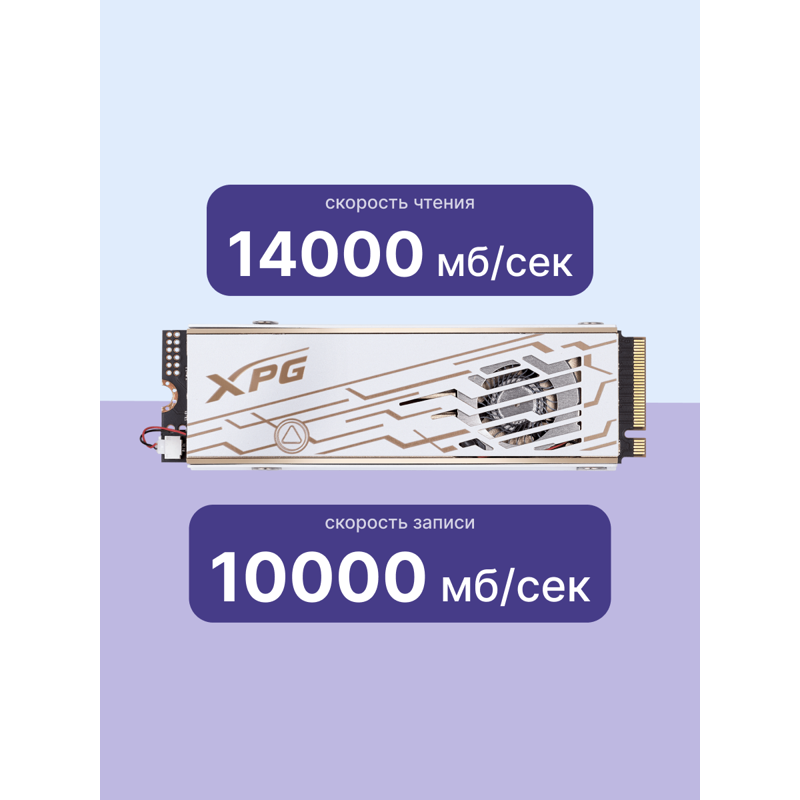 Твердотельный накопитель ADATA SSD XPG MARS 980 PRO, 1 ТБ, 3D NAND, чтение 14000 МБ/с, 740 ТБ, фото 3