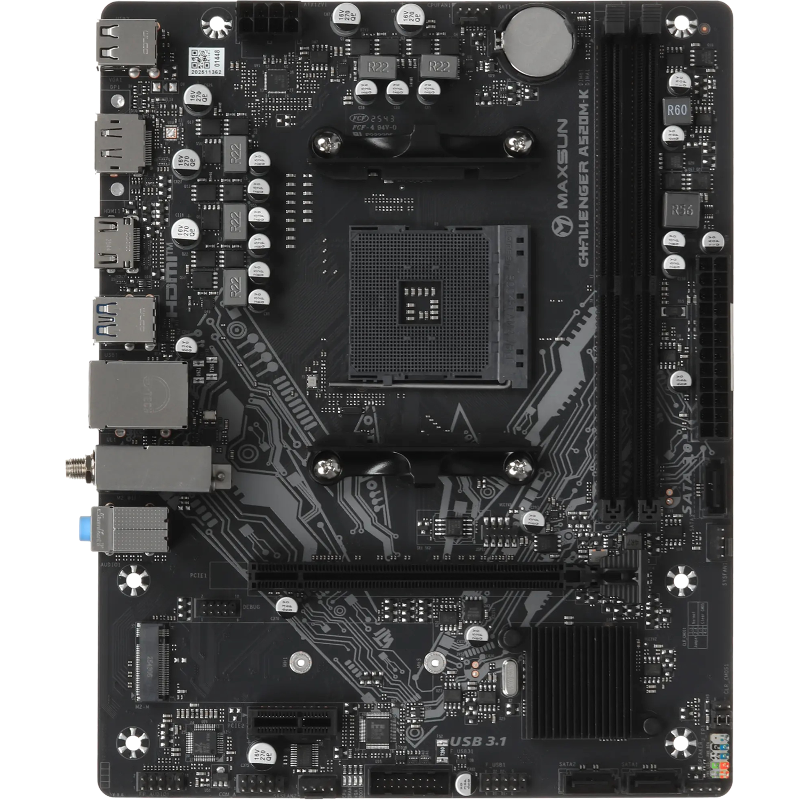 Материнская плата Maxsun MS-Challenger A520M-K WIFI, AM4, AMD A520, Micro-ATX, DDR4
