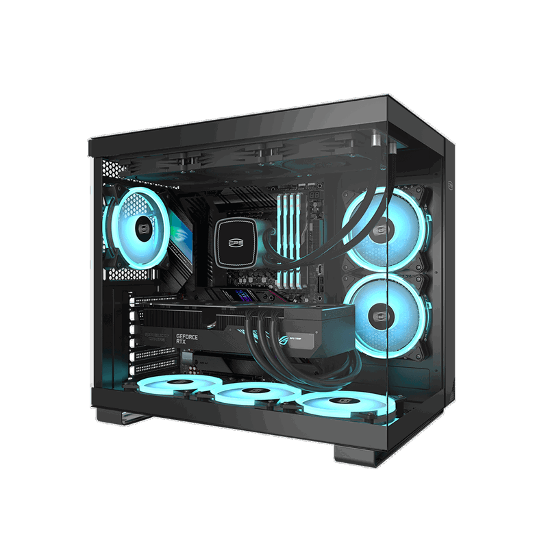 Корпус для ПК PcCooler C3T500 ARGB BK, Midi Tower, чёрный, под ATX, mATX, mITX, материал сталь, стекло