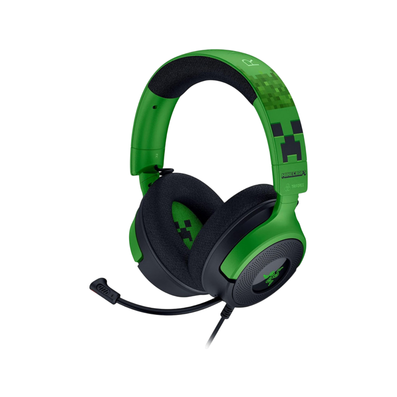 Гарнитура Razer Kraken V4 X - Minecraft, проводное подключение, USB Type-A, USB Type-C, зелёный, фото 2