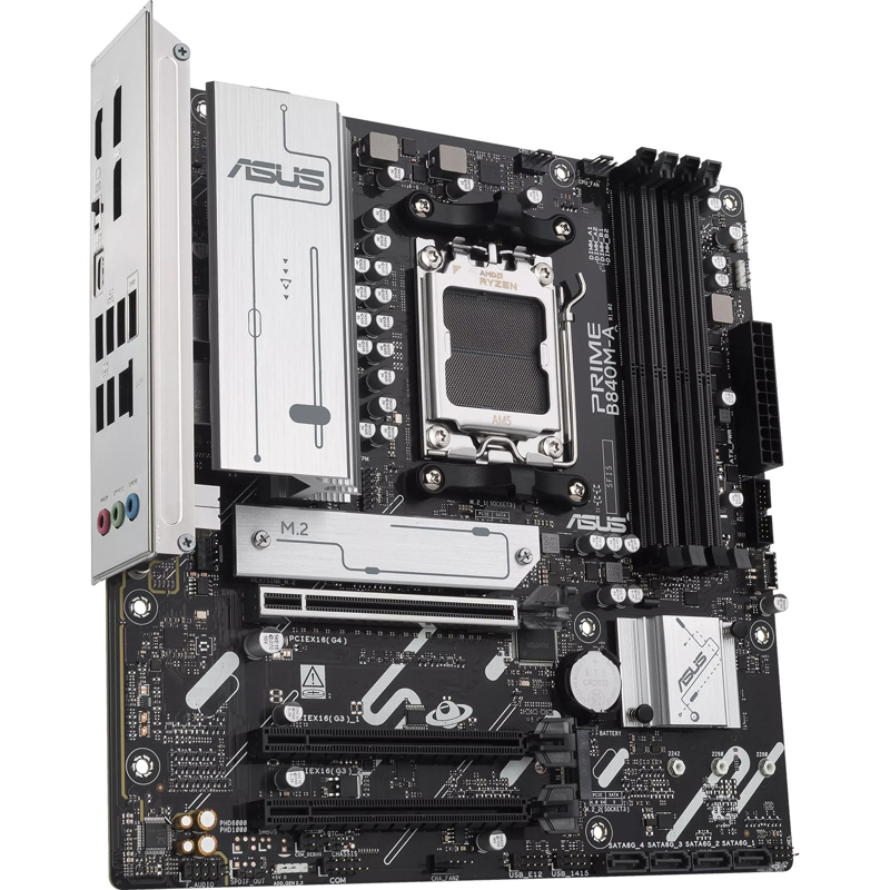 Материнская плата ASUS PRIME B840M-A-CSM, AM5, AMD B840, Micro-ATX, DDR5, фото 3