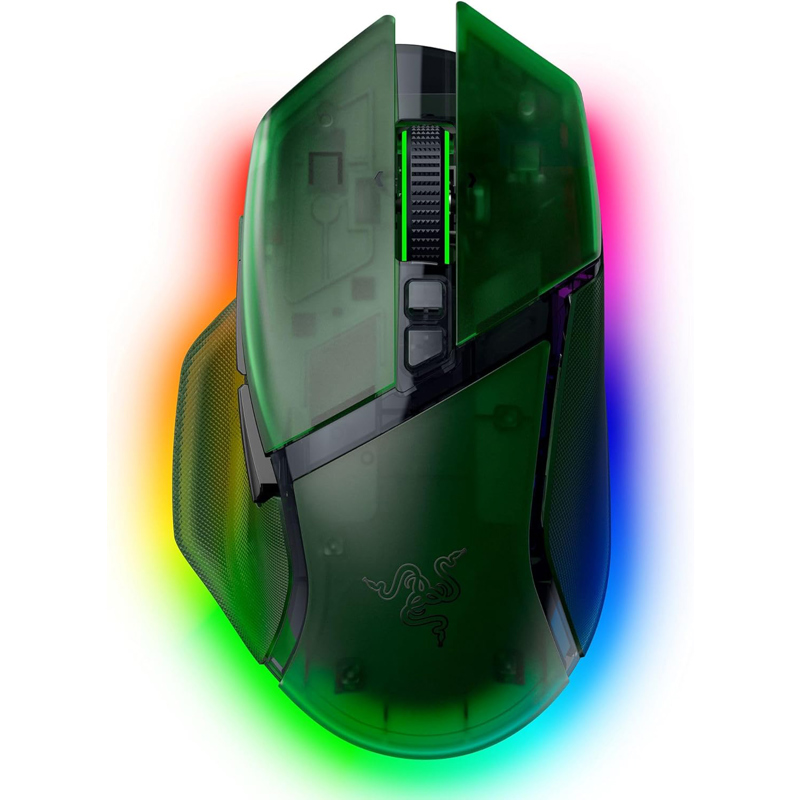Мышь Razer Basilisk V3 Pro 35K - Phantom Green, USB-C, Bluetooth, радиоканал, 35000 dpi, зелёный, фото 4