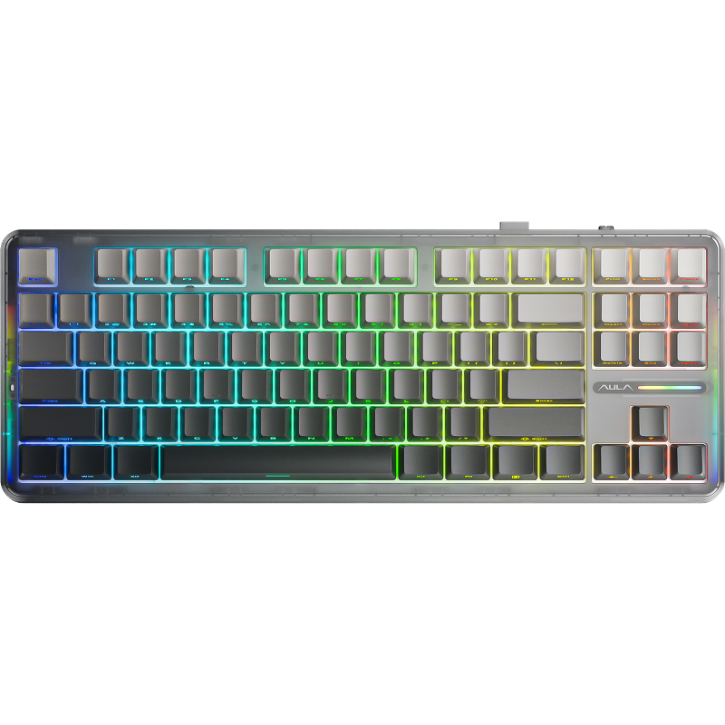 Клавиатура AULA F87 3in1 Gradient, проводное и беспроводное подключение, серый, подсветка
