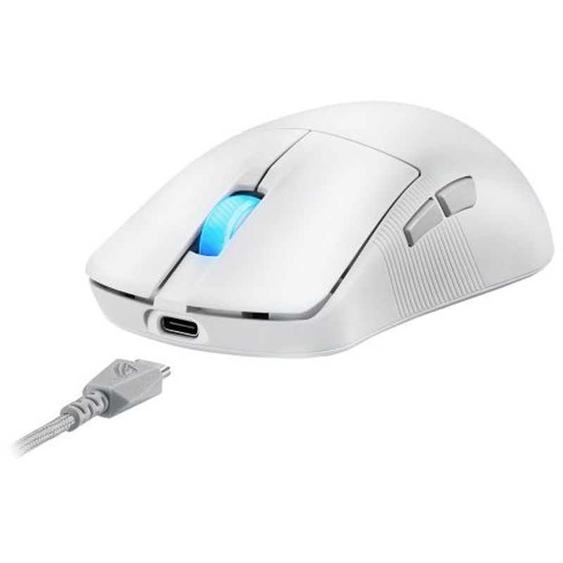 Мышь ASUS P716 ROG HARPE ACE MINI, USB-A, Bluetooth, радиоканал, 42000 dpi, белый, подсветка, фото 9
