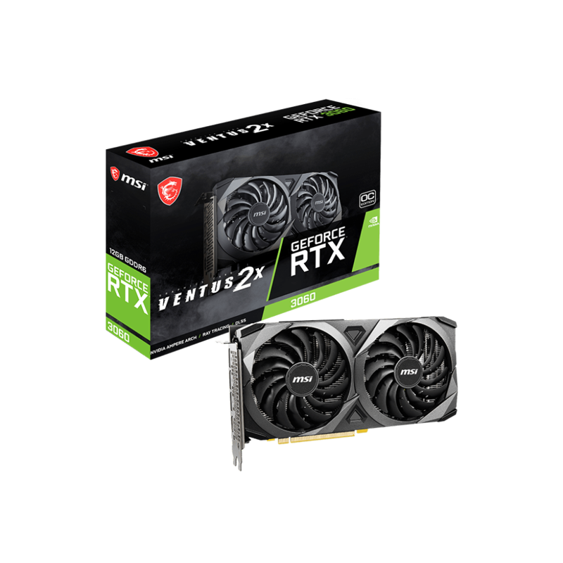 Видеокарта MSI GeForce RTX 3060 VENTUS 2X 12G, NVIDIA GeForce RTX 3060, 12 ГБ видеопамяти