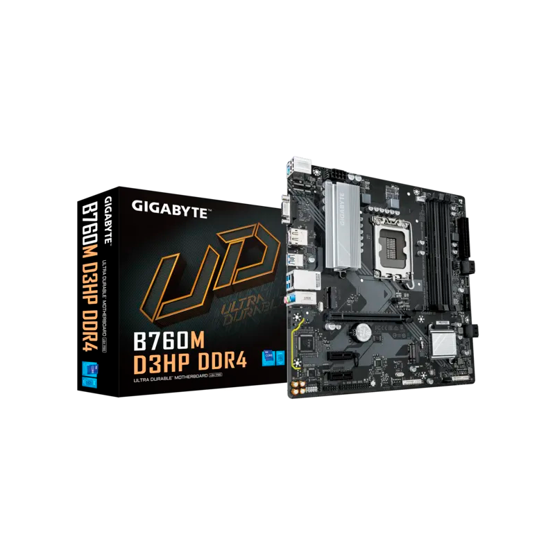 Материнская плата Gigabyte INTEL B760 s1700, LGA1700, mATX, DDR4, B760MD3HPDDR4