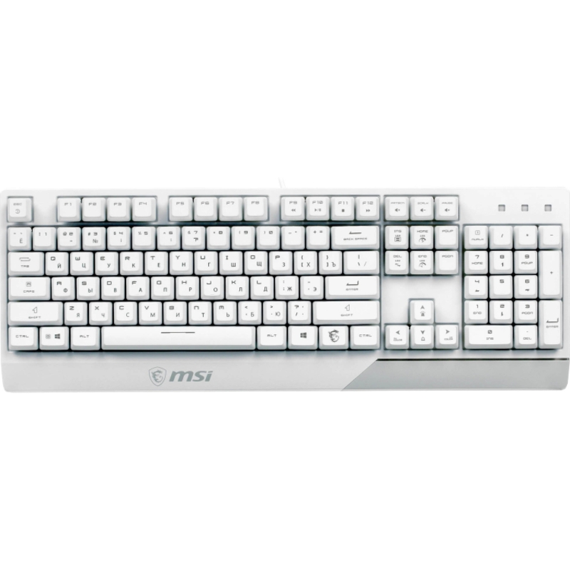 Клавиатура MSI VIGOR GK30, проводное подключение, USB-A, плунжерные, белый, подсветка, фото 2
