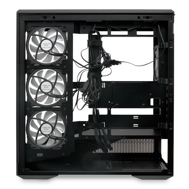 Корпус для ПК Hspd F711, Full Tower, чёрный, под ATX, mATX, mITX, материал закалённое стекло, сталь, фото 8