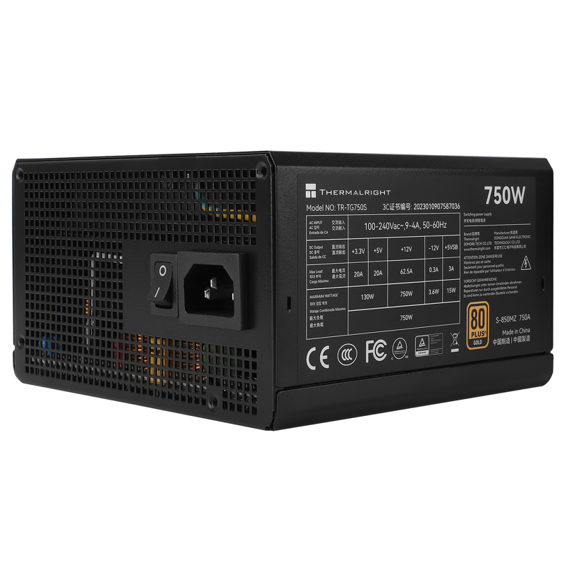 Блок питания Thermalright TR-TG750S, 750 Вт, 80 PLUS Gold, ATX, активный PFC, вентилятор 120x120 мм