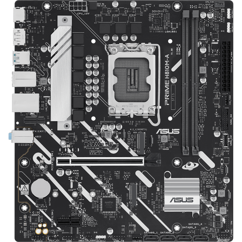 Материнская плата ASUS PRIME H810M-A-CSM, LGA1851, Intel H810, mATX, DDR5, фото 7