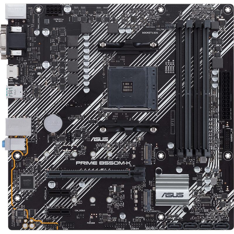 Материнская плата ASUS PRIME B550M-K, AM4, AMD B550, Micro-ATX, DDR4, фото 2
