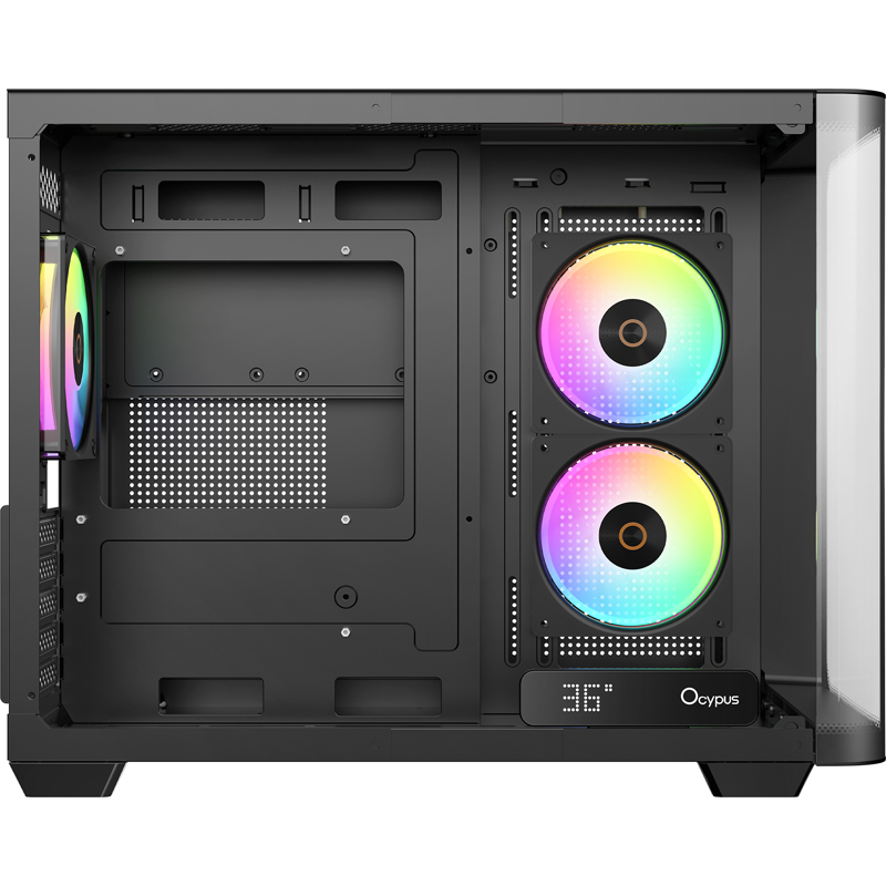 Корпус для ПК Ocypus Iota C50 Curve BK ARGB, Mini Tower, чёрный, под mATX, mITX, подсветка ARGB, фото 5