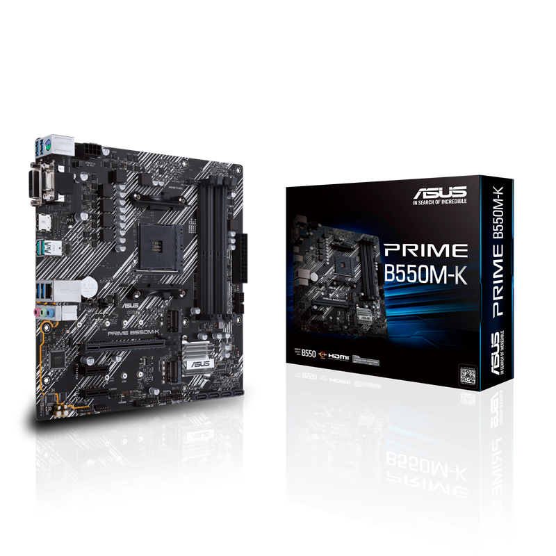 Материнская плата ASUS PRIME B550M-K, AM4, AMD B550, Micro-ATX, DDR4