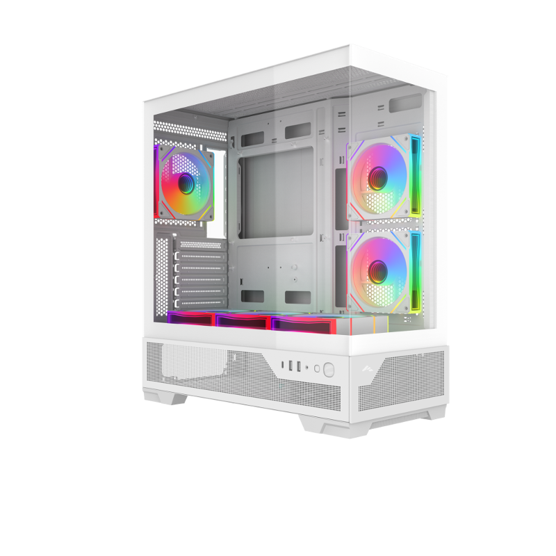 Корпус для ПК Sama V43, Midi Tower, белый, под ATX, mATX, Mini-ITX, подсветка ARGB, фото 2