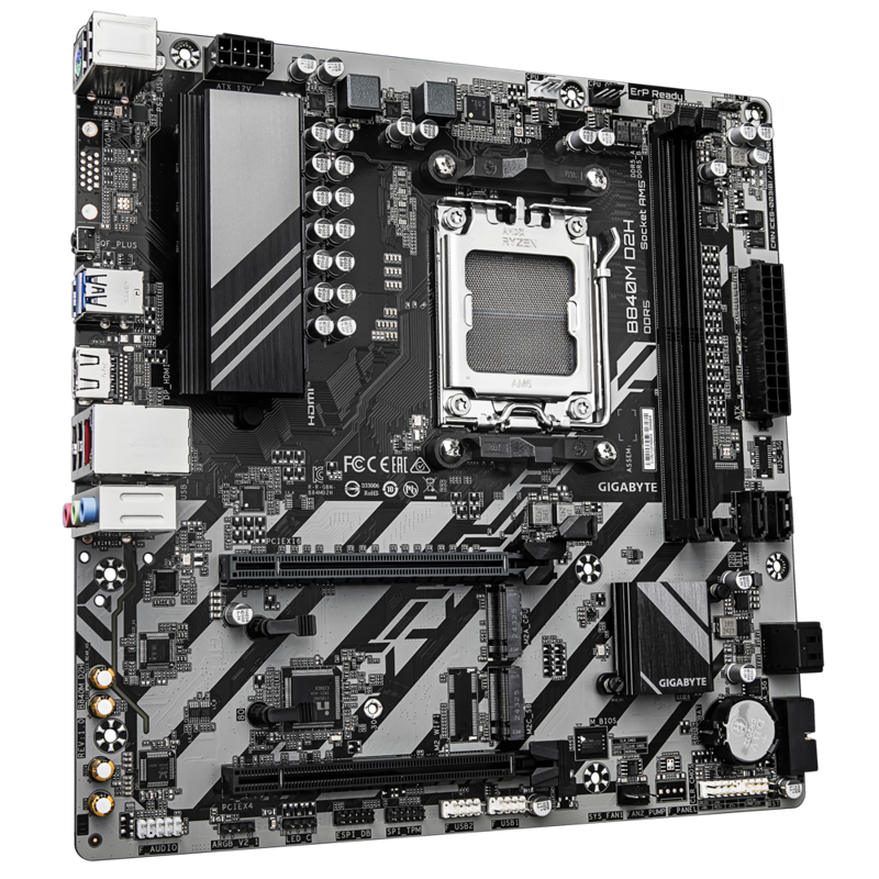 Материнская плата Gigabyte B840M D2H, AM5, AMD B840, mATX, DDR5, фото 3