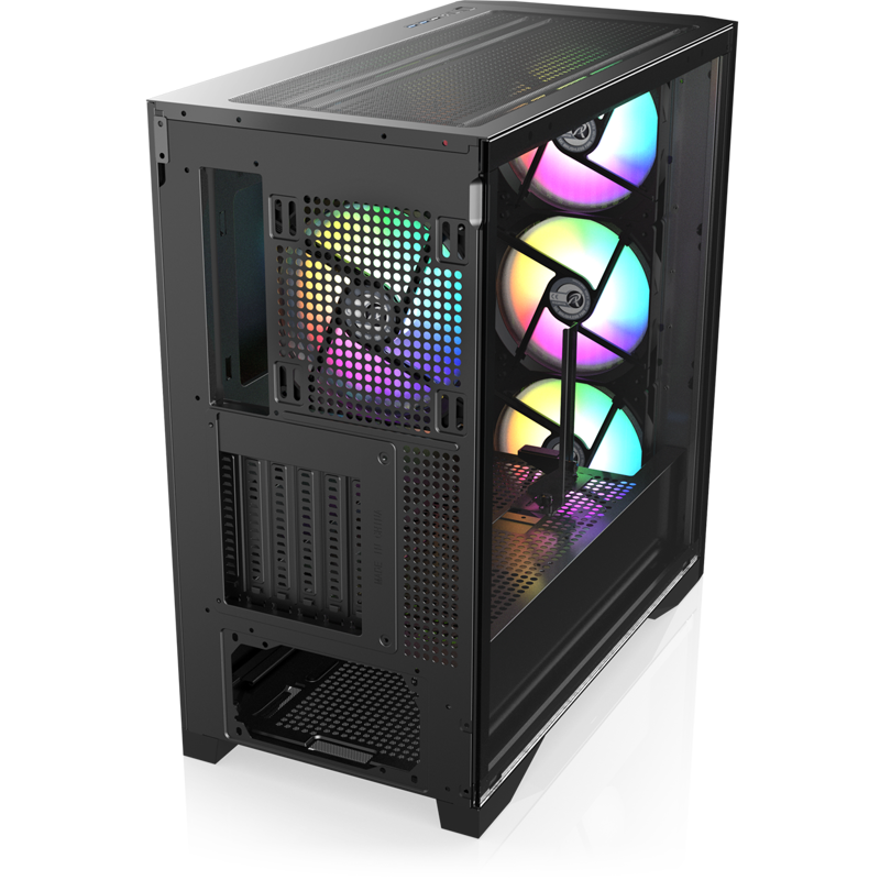 Корпус для ПК Raijintek AGOS MAX, Midi Tower, чёрный, под ATX, E-ATX, Mini-ITX, подсветка ARGB, фото 4