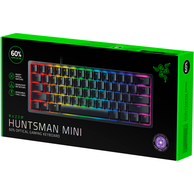 Клавиатура Razer Huntsman Mini - Russian Layout, проводное подключение, USB-A, оптико-механические, фото 31