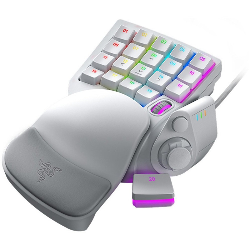 Клавиатура Razer Tartarus Pro Mercury, проводное подключение, USB-A, механические, белый, подсветка, фото 3