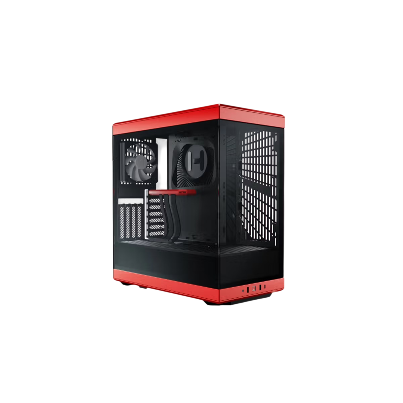 Корпус для ПК Hyte Y40, Midi Tower, красный, чёрный, под ATX, mATX, Mini-ITX