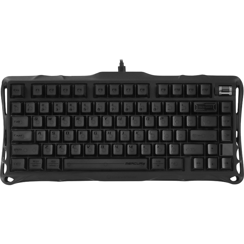 Клавиатура Gravastar Mercury K1 XTAL BLK, беспроводное подключение, белый