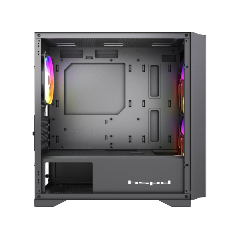 Корпус для ПК Hspd M336, Mini Tower, чёрный, под mATX, Mini-ITX, подсветка ARGB, фото 3