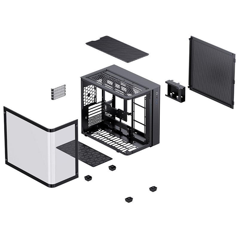 Корпус для ПК Jonsbo TK-3, Midi Tower, чёрный, под ATX, mATX, Mini-ITX, материал закалённое стекло, сталь, фото 8