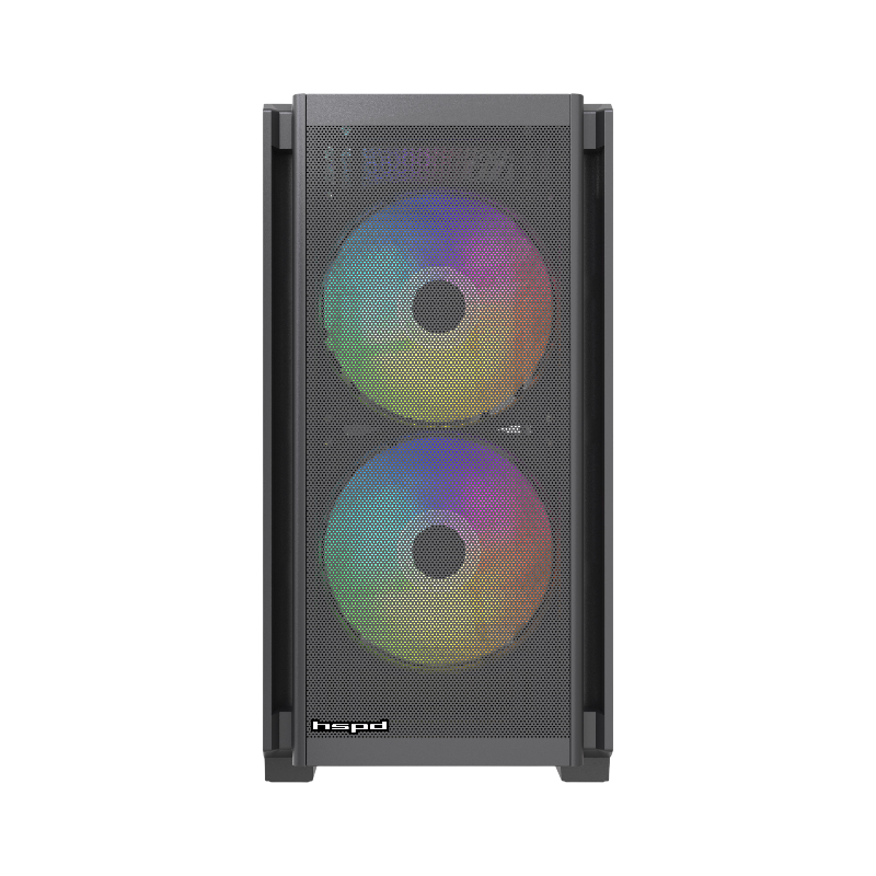 Корпус для ПК Hspd M336, Mini Tower, чёрный, под mATX, Mini-ITX, подсветка ARGB