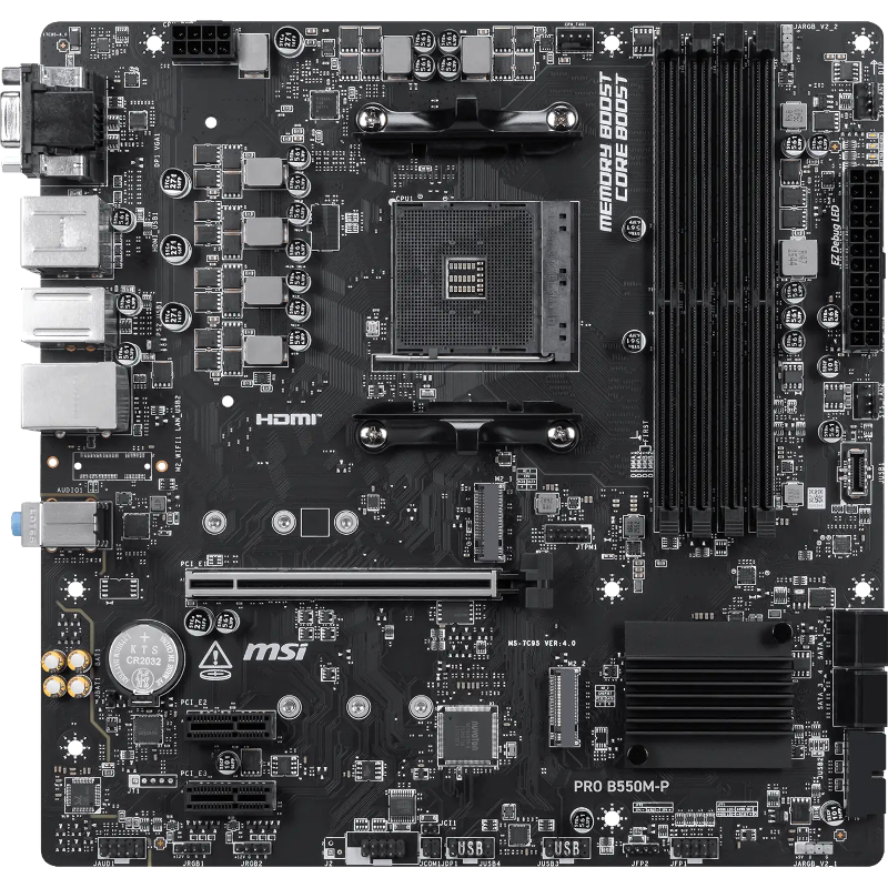 Материнская плата MSI PRO B550M-P, AM4, AMD B550, Micro-ATX, DDR4