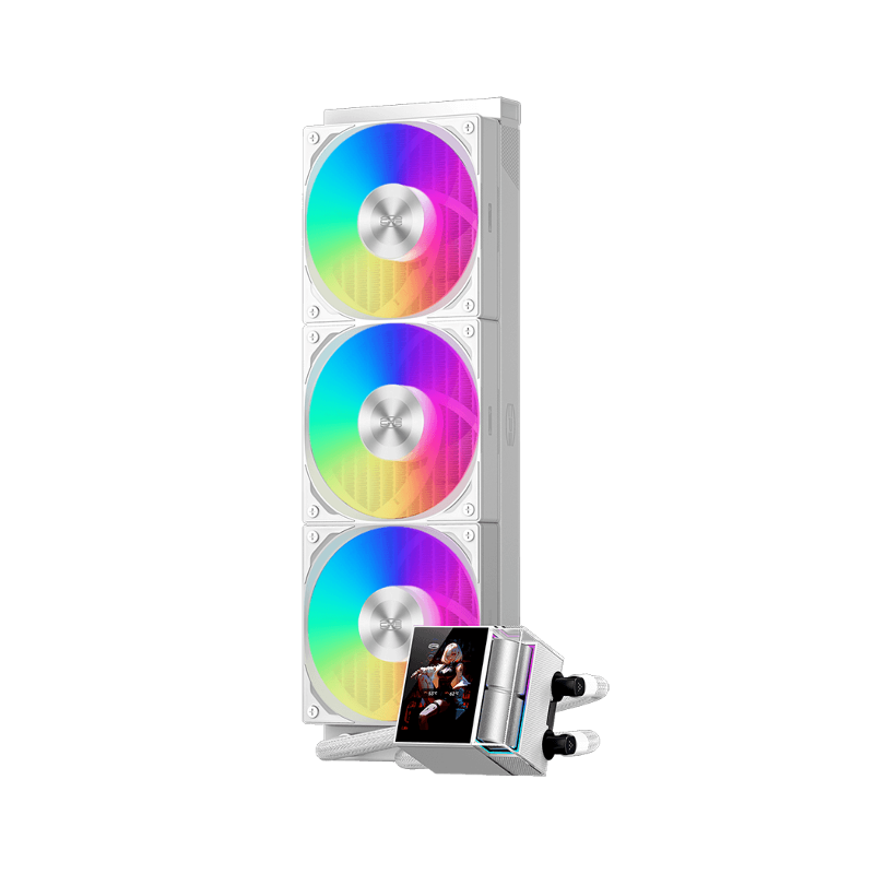 Система жидкостного охлаждения PcCooler DS360 ARGB Display WH, вентилятор 120 мм, шум 39.8 дБА, AM5