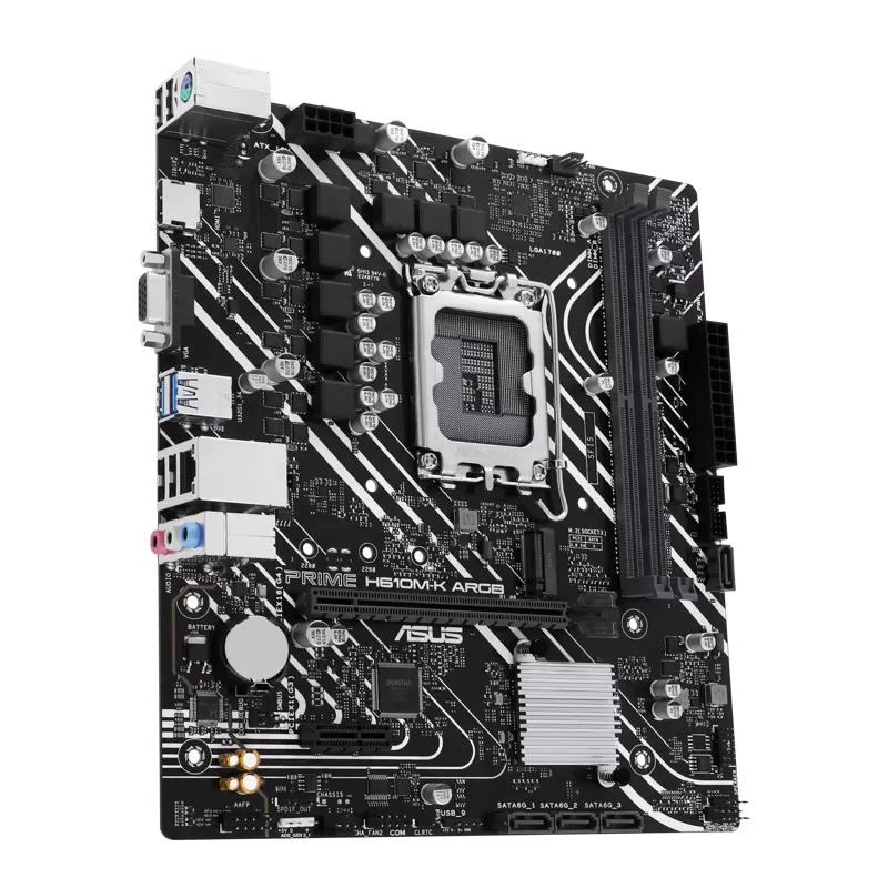 Материнская плата ASUS PRIME H610M-K ARGB, LGA1700, Intel H610, Micro-ATX, DDR5, фото 2