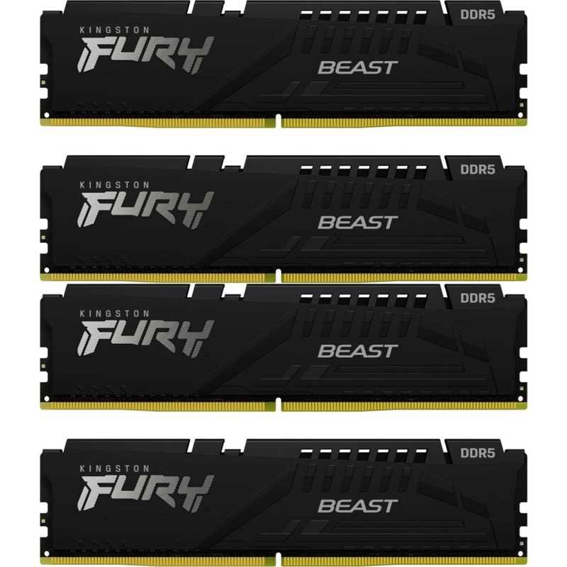 Оперативная память Kingston KF556C40BBK4-128, 128 ГБ (4x32 ГБ), DDR5, 5600 МГц, DIMM, PC5-44800, CL40