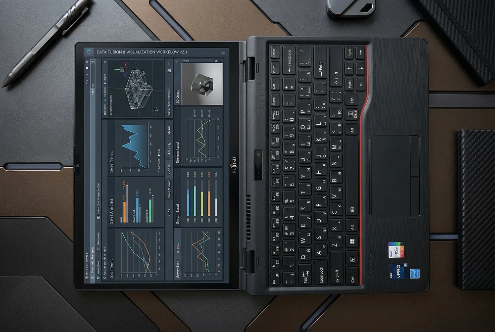 Ноутбук-трансформер Fujitsu LIFEBOOK U5313X U5313X52BRU BLACK 360°, Intel Core i5-1335U, 16GB LPDDR5-4800MHz, SSD 512GB, Intel Iris Xe Graphics, 13,3" WUXGA Touch, WINDOWS 11 PRO, КЛАВИАТУРА RU/US, сделано в Японии, гарантия 1 год, фото 21
