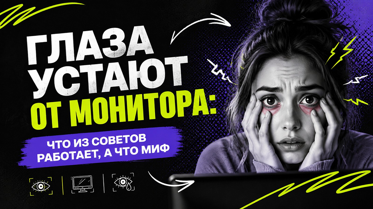 Глаза устают от монитора: что из советов работает, а что миф