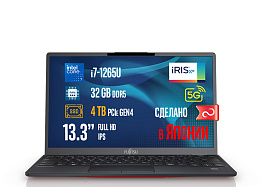 Ноутбук Fujitsu LIFEBOOK U9312 5G RED, Intel Core i7-1265U, 13.3" Full HD IPS, Anti-glare, 32GB LPDDR4x-4266MHz,…