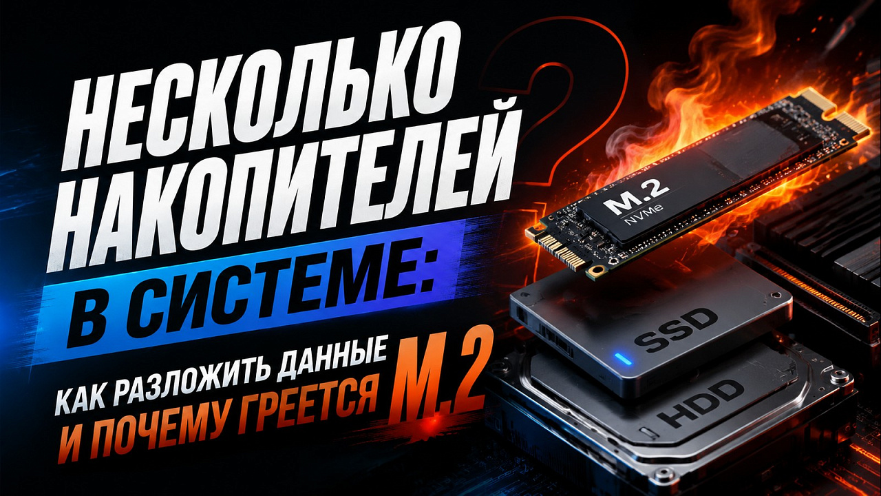 Несколько накопителей в системе: как разложить данные и почему греется M.2