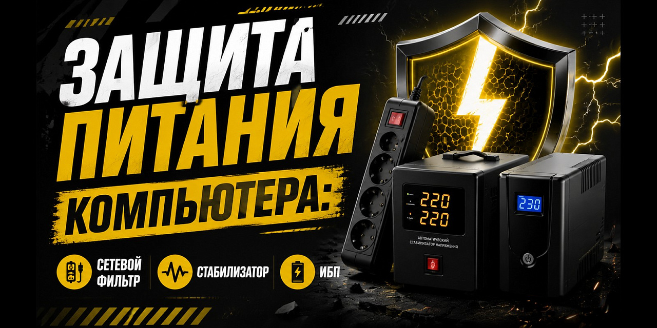 Защита питания компьютера: сетевой фильтр, стабилизатор, ИБП