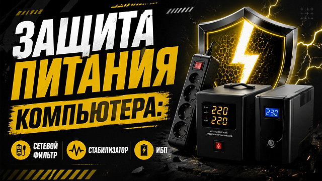 Защита питания компьютера: сетевой фильтр, стабилизатор, ИБП