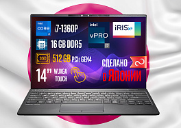 Ноутбук Fujitsu LIFEBOOK U94/A, BLACK (9U14A4) U94T73BRU, Intel Core i7-1360P, 14" WUXGA Touch, Anti-glare, 16GB…