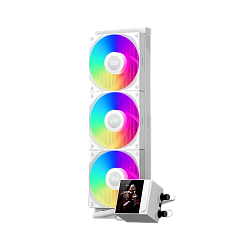 Система жидкостного охлаждения PcCooler DC360 Pro ARGB Display WH, вентилятор 120 мм, шум 39.8 дБА, AM5