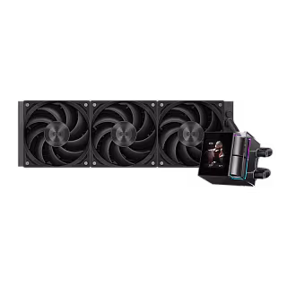 Система охлаждения/ Water Cooling System PCCooler DS360 Display BK (310W, 360mm, LED, Black, ARGB Pump/ Fans: 3x120mm, 90.56CFM, 39.8dBA, 2500RPM/ Pump height 65mm, 15dBA, 2600RPM, Rad thickness 27mm/ S: 1851, 1700, 1200, 115X, AM5, AM4)