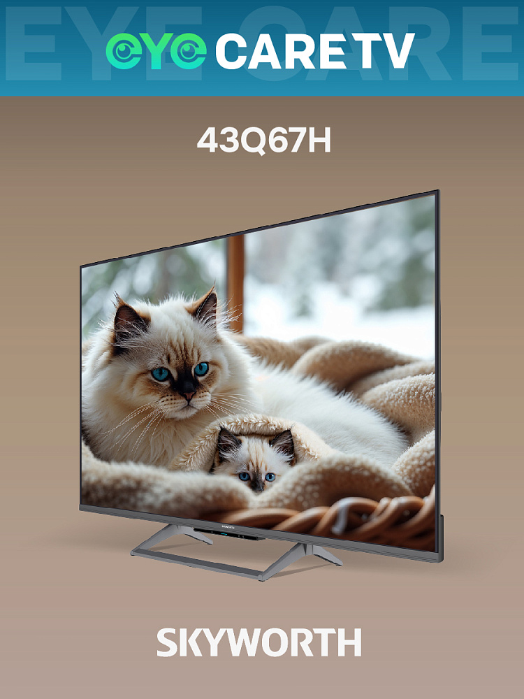 Телевизор Skyworth 43Q67H, 43 дюйма, 4K UHD, QLED, 120 Гц, DVB-T2/C/S2, серый, фото 14