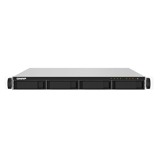 Сетевое хранилище без дисков/ SMB QNAP TS-432PXU-2G 4-Bay quad-core AL324 64-bit 1.7 GHz rackmount NAS with 250W PSU, 2GB DDR4 UDIMM RAM (max 1x16GB), SATA 6Gb/s, 2x 10GbE SFP+ LAN, 2x2.5 GbE LAN, 1x PCIe Gen2 x2 slot. W/o RAIL-B02