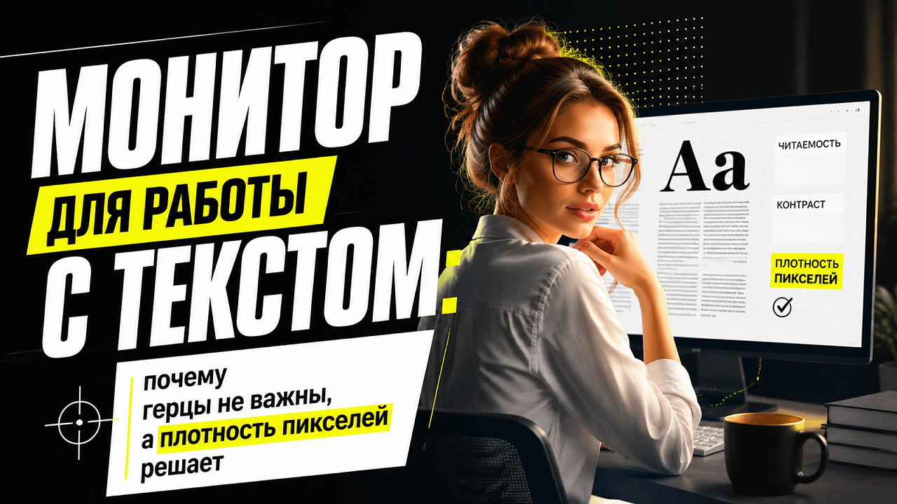 Монитор для работы с текстом: почему герцы не важны, а плотность пикселей решает
